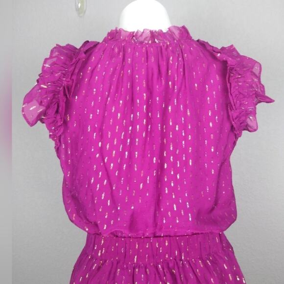 Generation Love Peggy Lurex Blouse & Selena Maxi Magenta Skirt Silk Blend Small - Picture 9 of 14